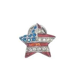 Vtg Star CHRISTOPHER RADKO Patriotic USA Flag Pin Brooch America